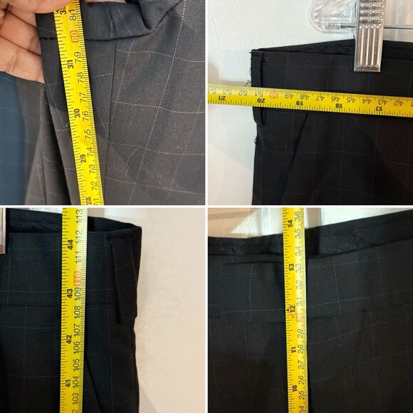Andrew Fezza Men's 40x32 Plaid Black Straight Leg Slacks Dress Pants - Picture 8 of 16